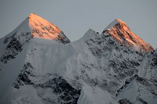 
Gasherbrum II, Gasherbrum III North Faces At Sunset From Gasherbrum North Base Camp In China
